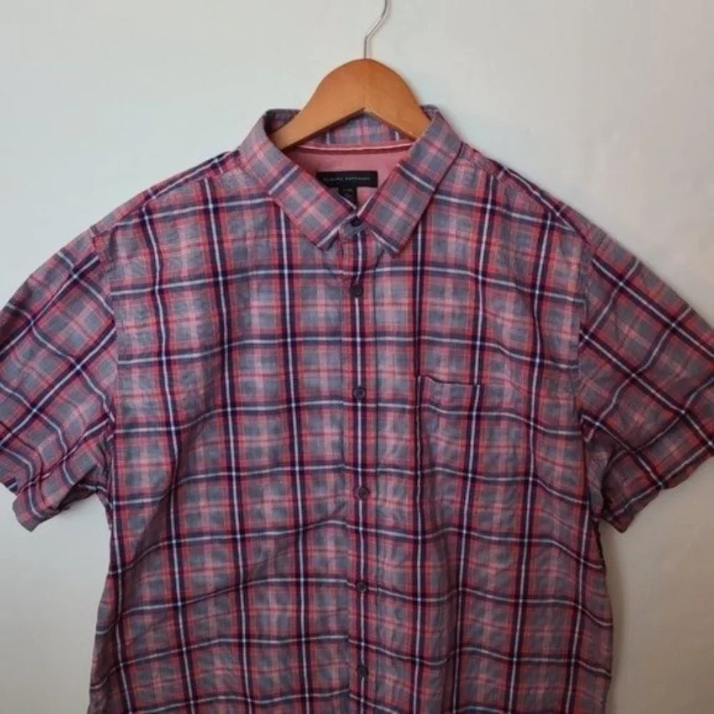 Banana Republic Plaid Short Sleeve‎ Shirt XL